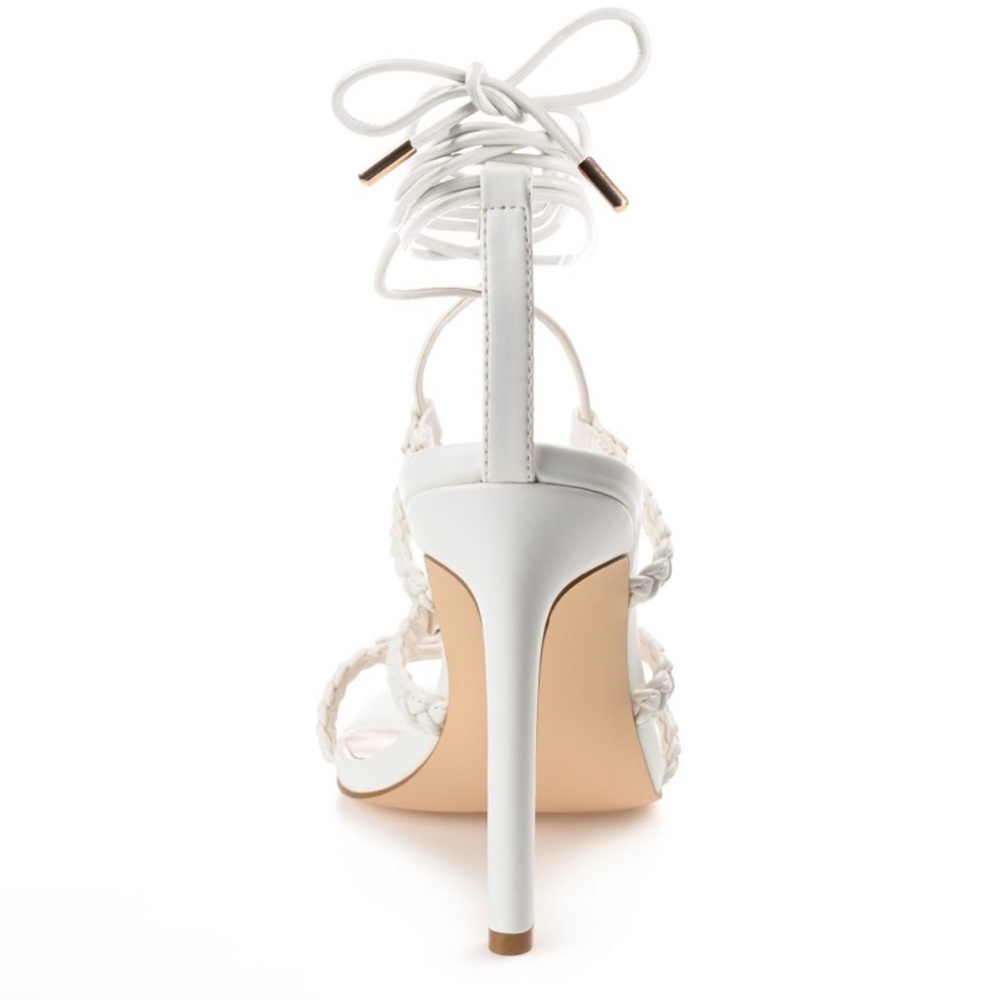 Journee Collection White Jamila Tru Comfort Foam Open Toe Stiletto Pumps Size 9 - Picture 3 of 15